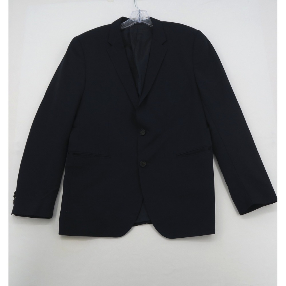 Hugo Boss‎ Mens Navy Blue Stretch Two Button Blazer Sport Coat 42L Jarn75 Sharp3